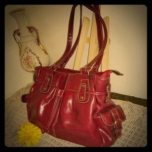 Cute Burgundy Wine Pull String Satchel Bag Purse